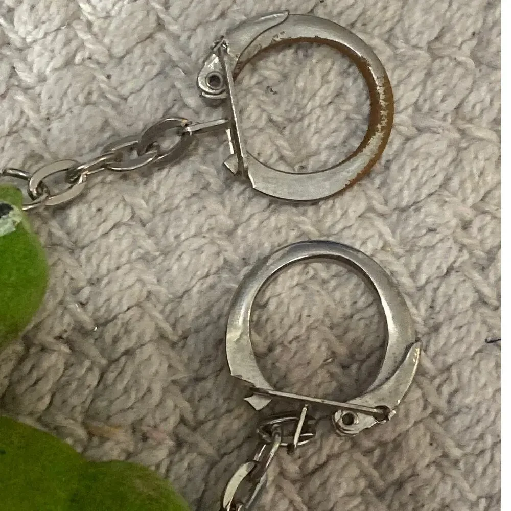 Vintage Keychain Lot 70s 80s Novelty Flocked Frogs Spiral Coil New Holland